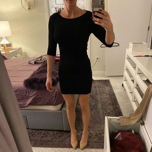 Black Body-Con Knit Mini Dress